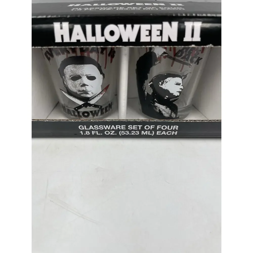 HALLOWEEN II MICHAEL MYERS SHOT GLASS SET OF 4 NEW